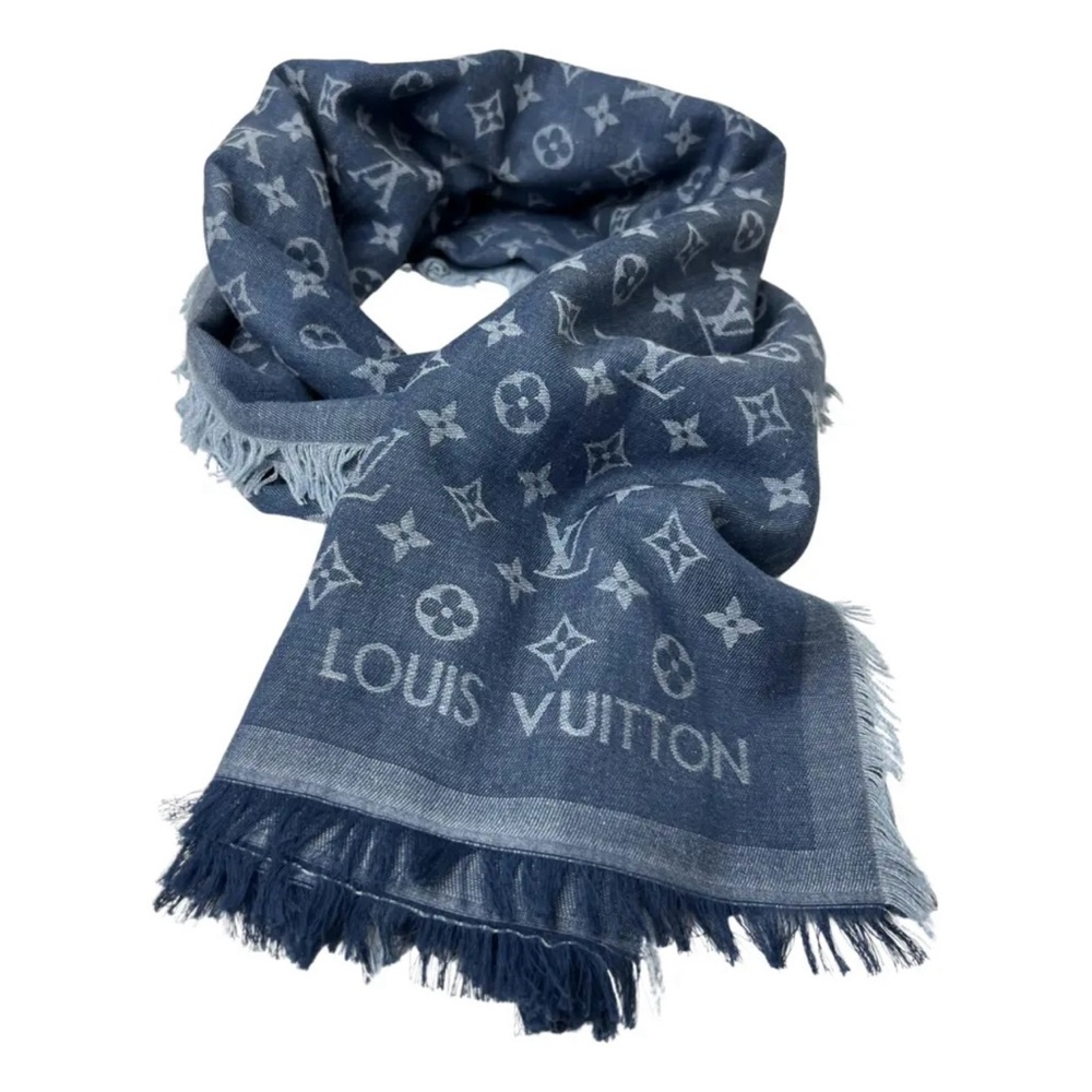 Louis Vuitton Blue Monogram Shawl Scarf